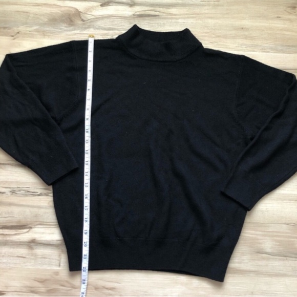 Black High Neck Mock Turtleneck Long Sleeve Top - Picture 2 of 6
